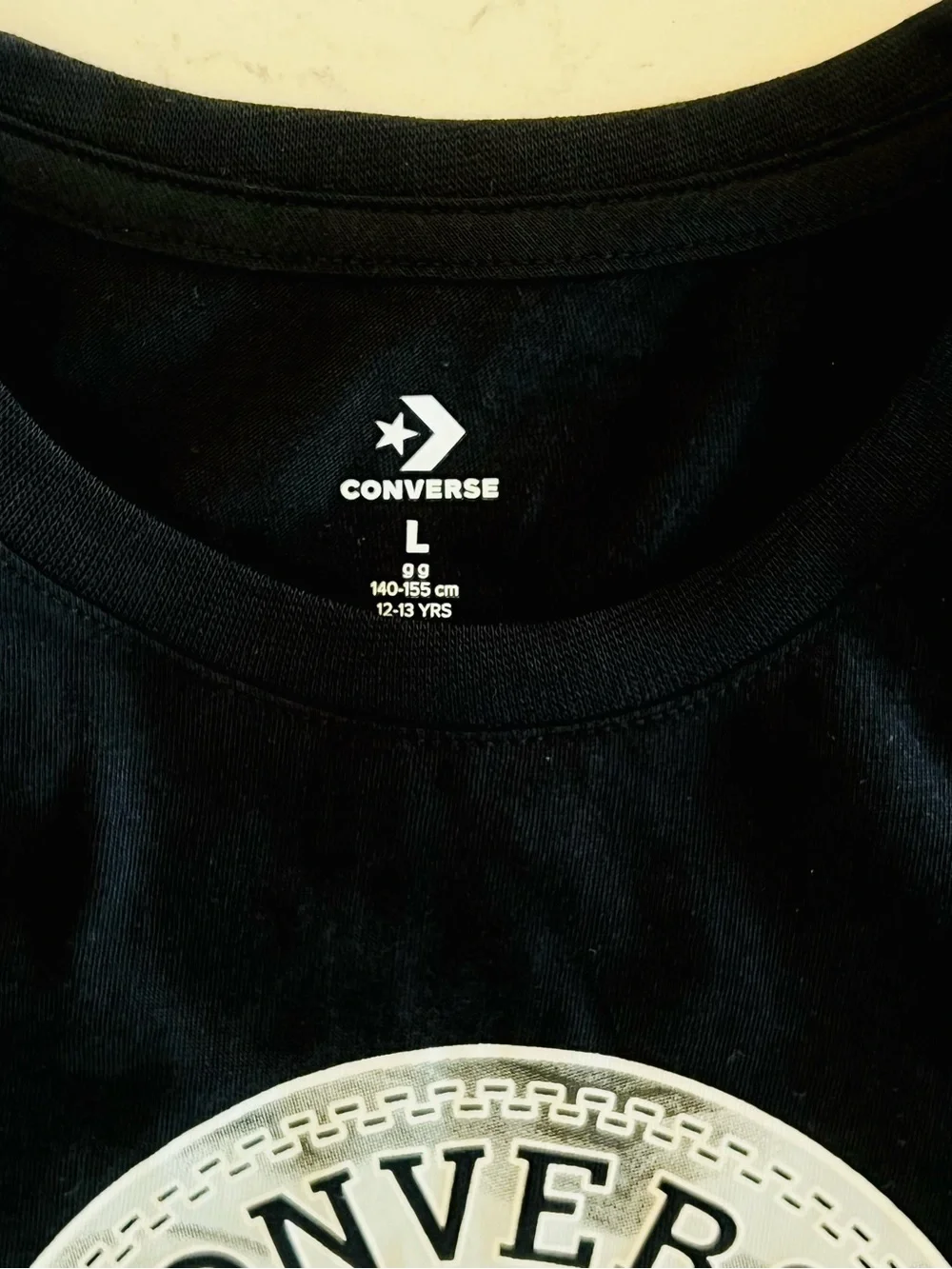Converse Girls Black Short Sleeve All Star Logo Tee